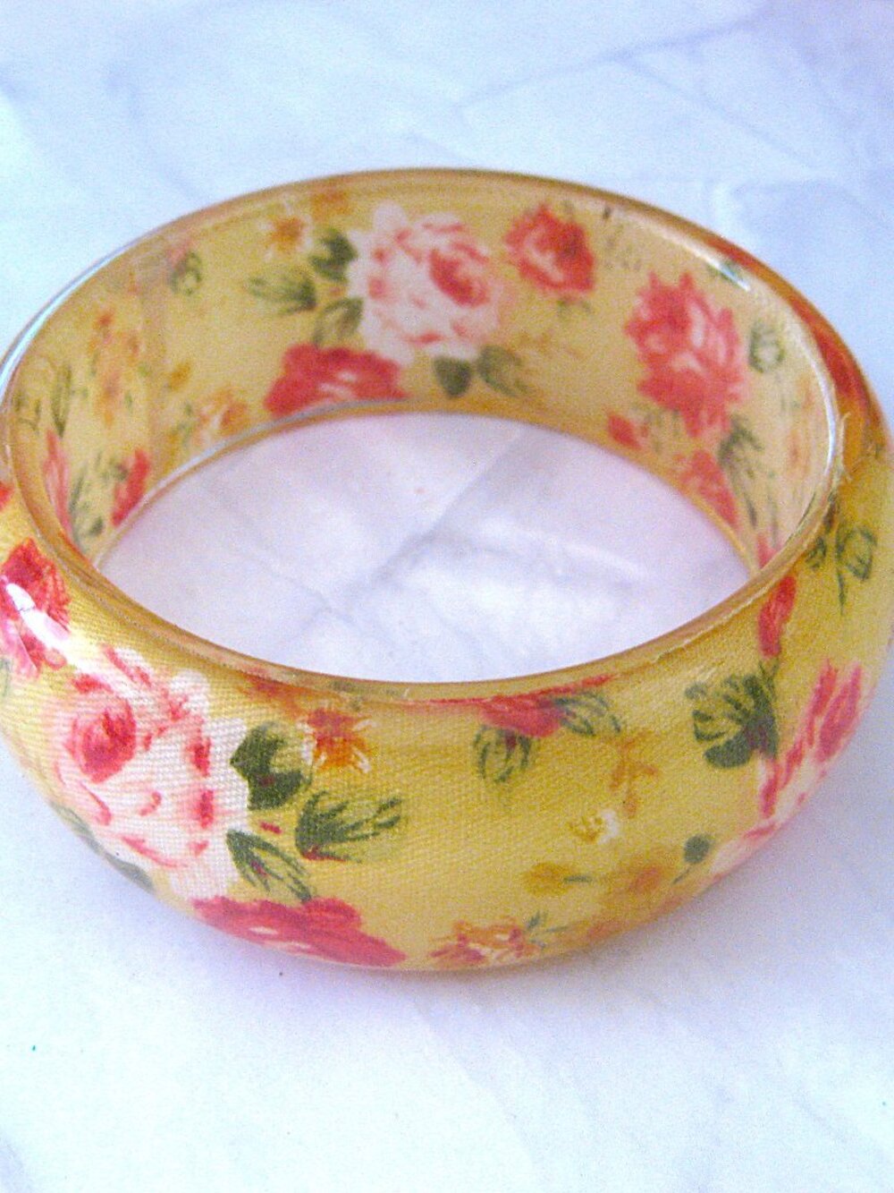 Cottagecore Vintage Bangle Bracelet  Acrylic